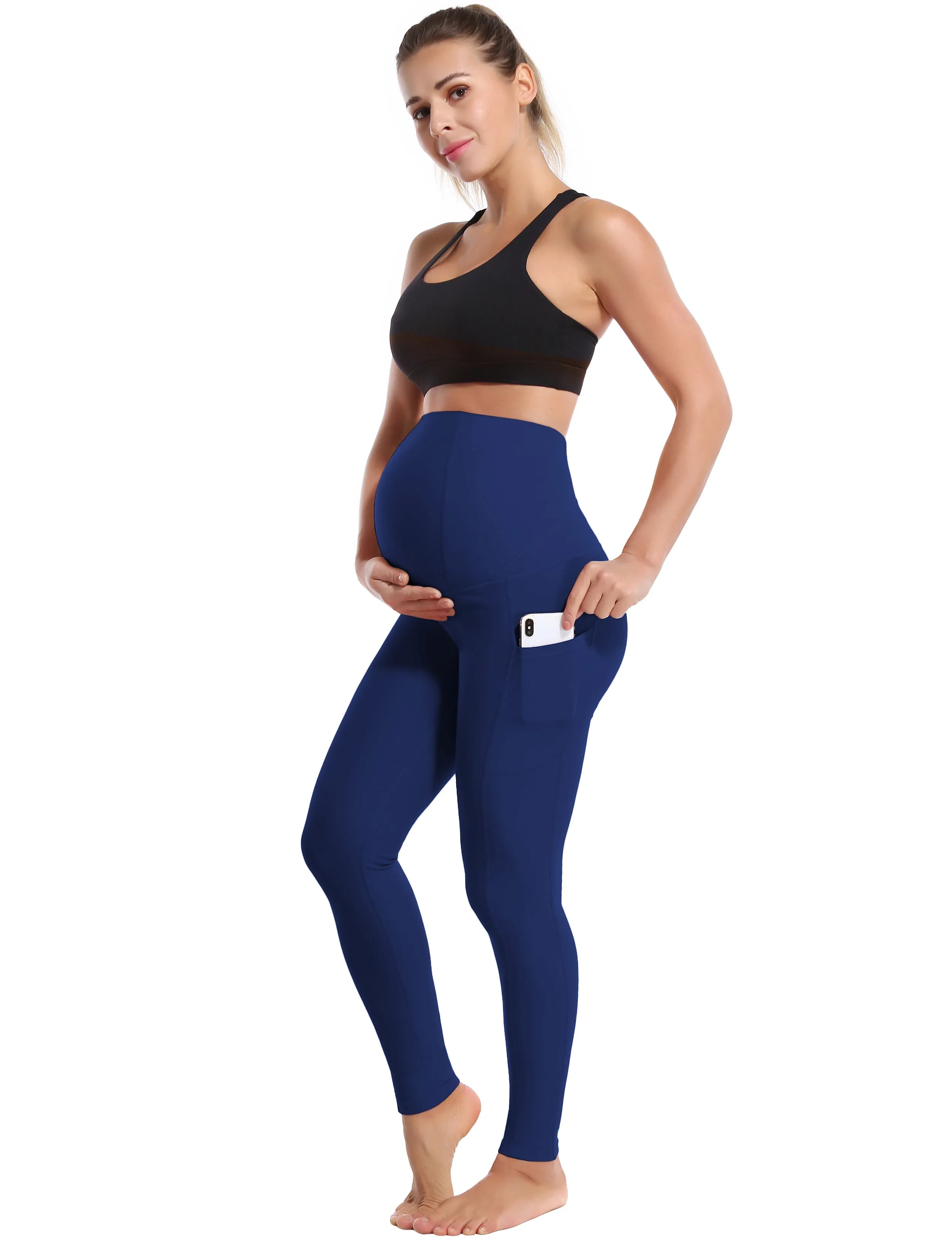 26 Side Pockets Maternity yogastudio Pants navy_yogastudio