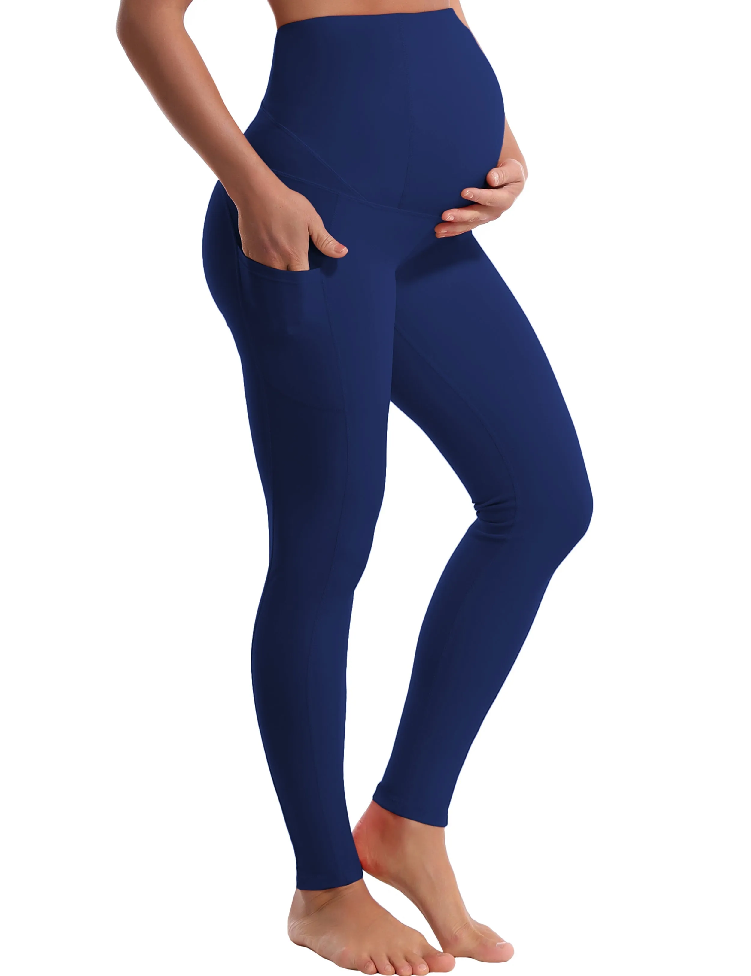 26 Side Pockets Maternity yogastudio Pants navy_yogastudio