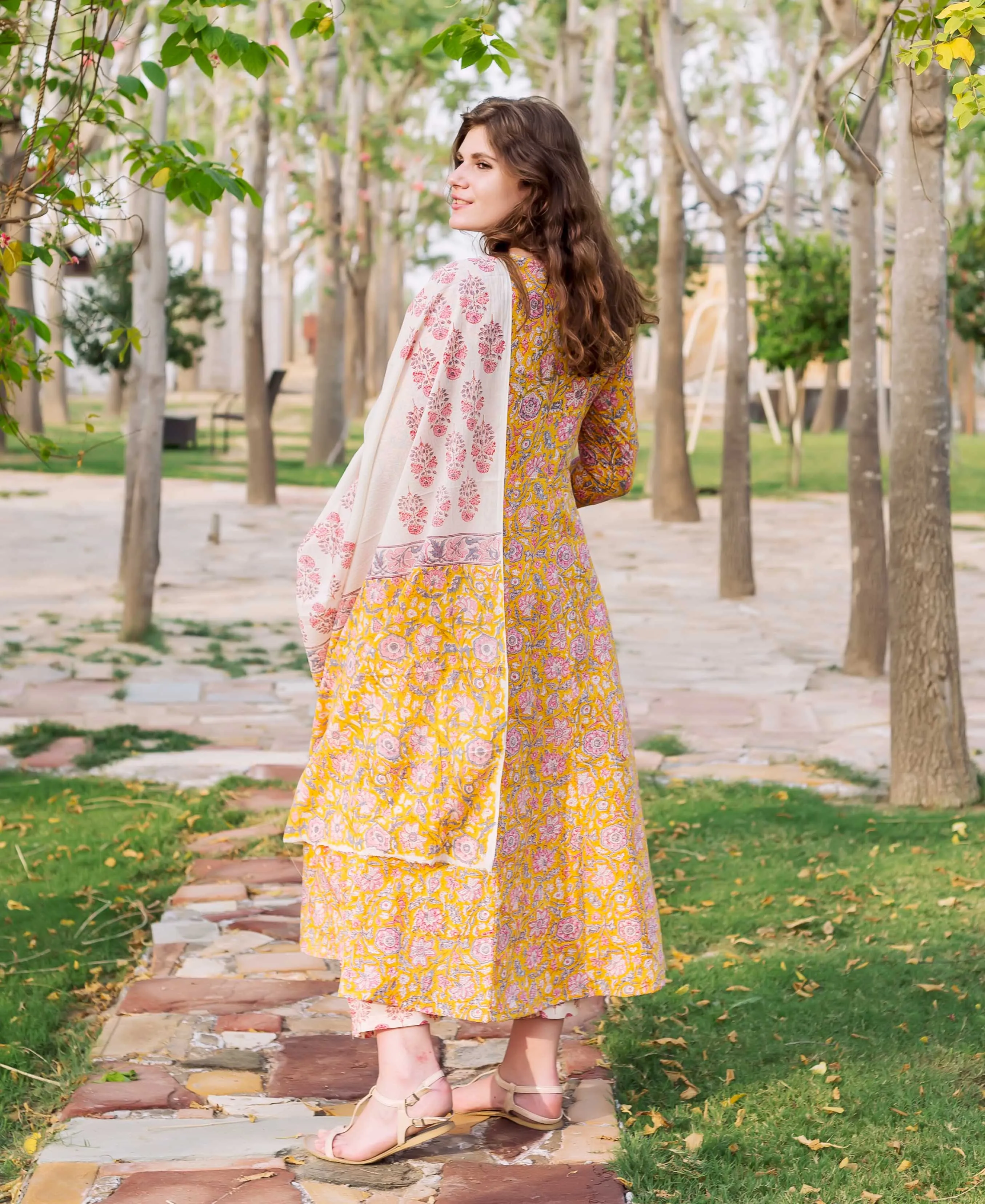 Aaira A-Cut Block Printed Kurta