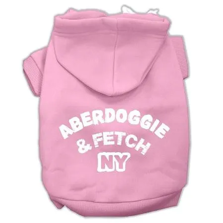 Aberdoggie NY Screenprint Pet Hoodies Light Pink Size XL (16)