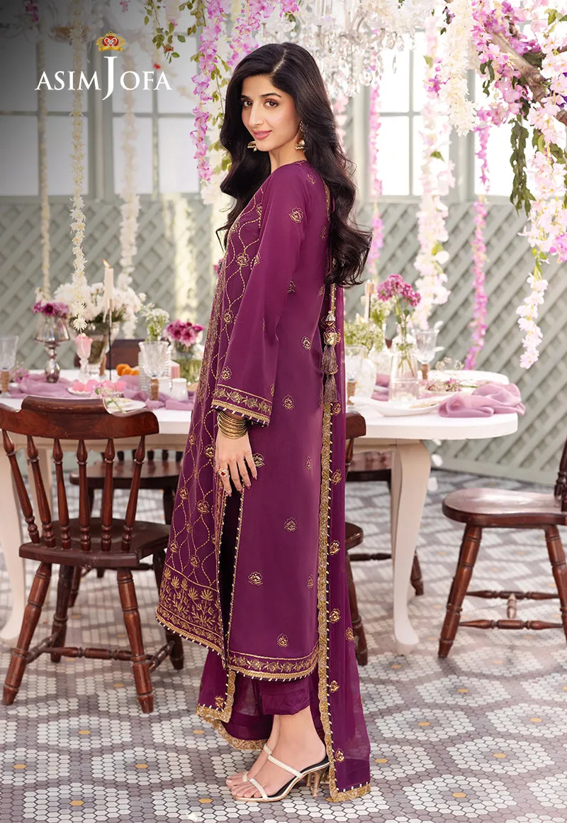 AJCF-07 EMBROIDERED JUMBO SILK 3 PCS