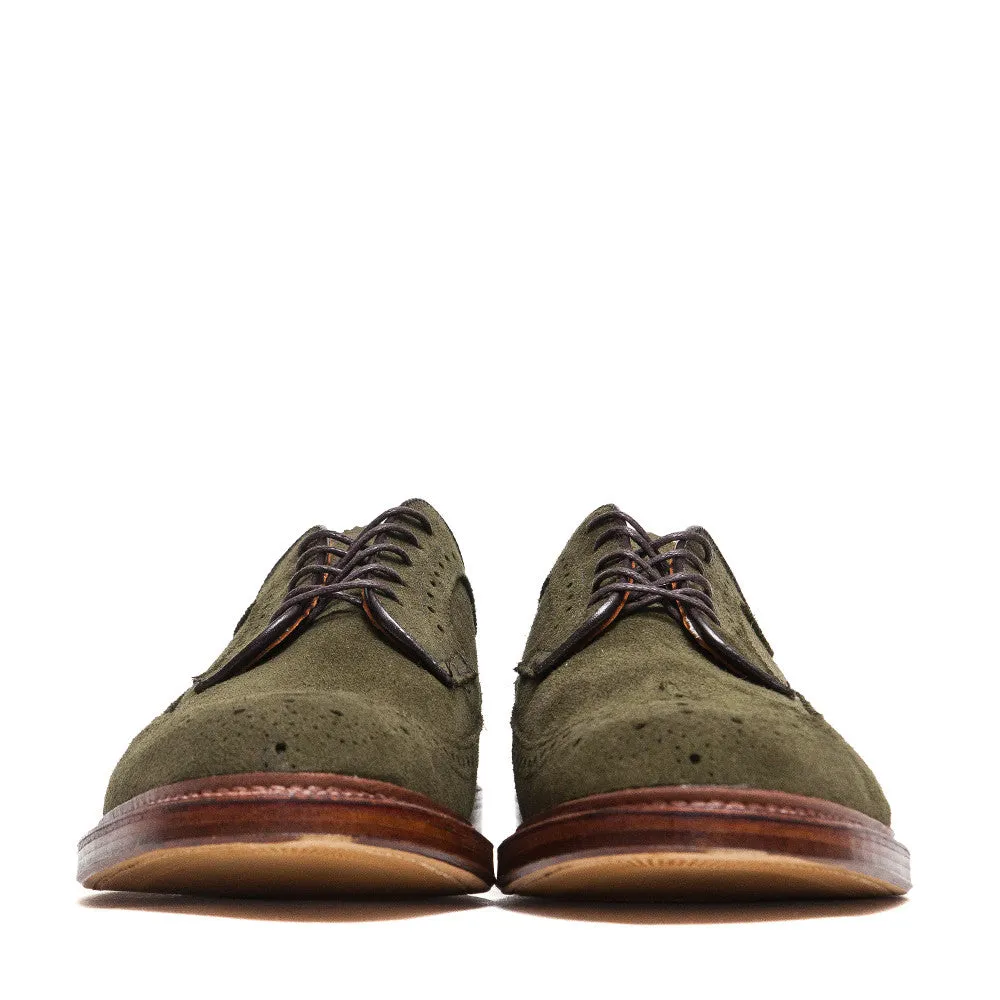 Alden Longwing Blucher 7501 in Reverse Green Chamois