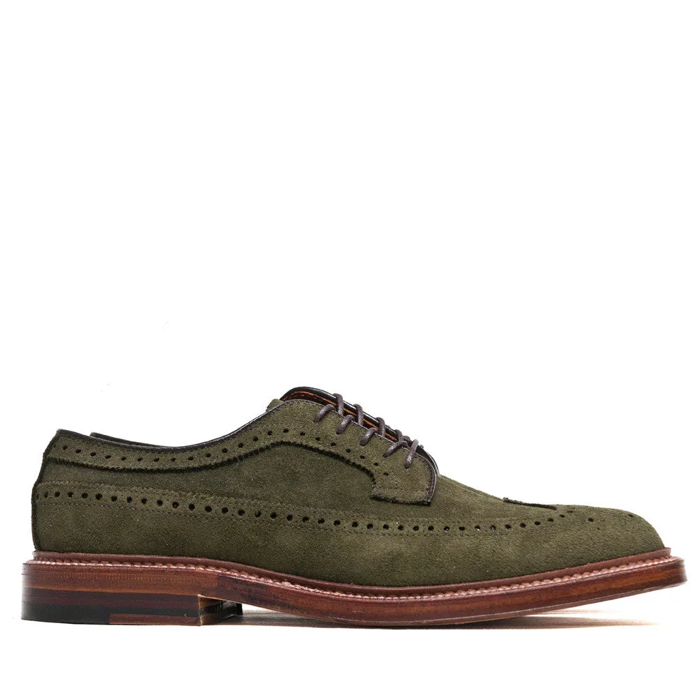 Alden Longwing Blucher 7501 in Reverse Green Chamois