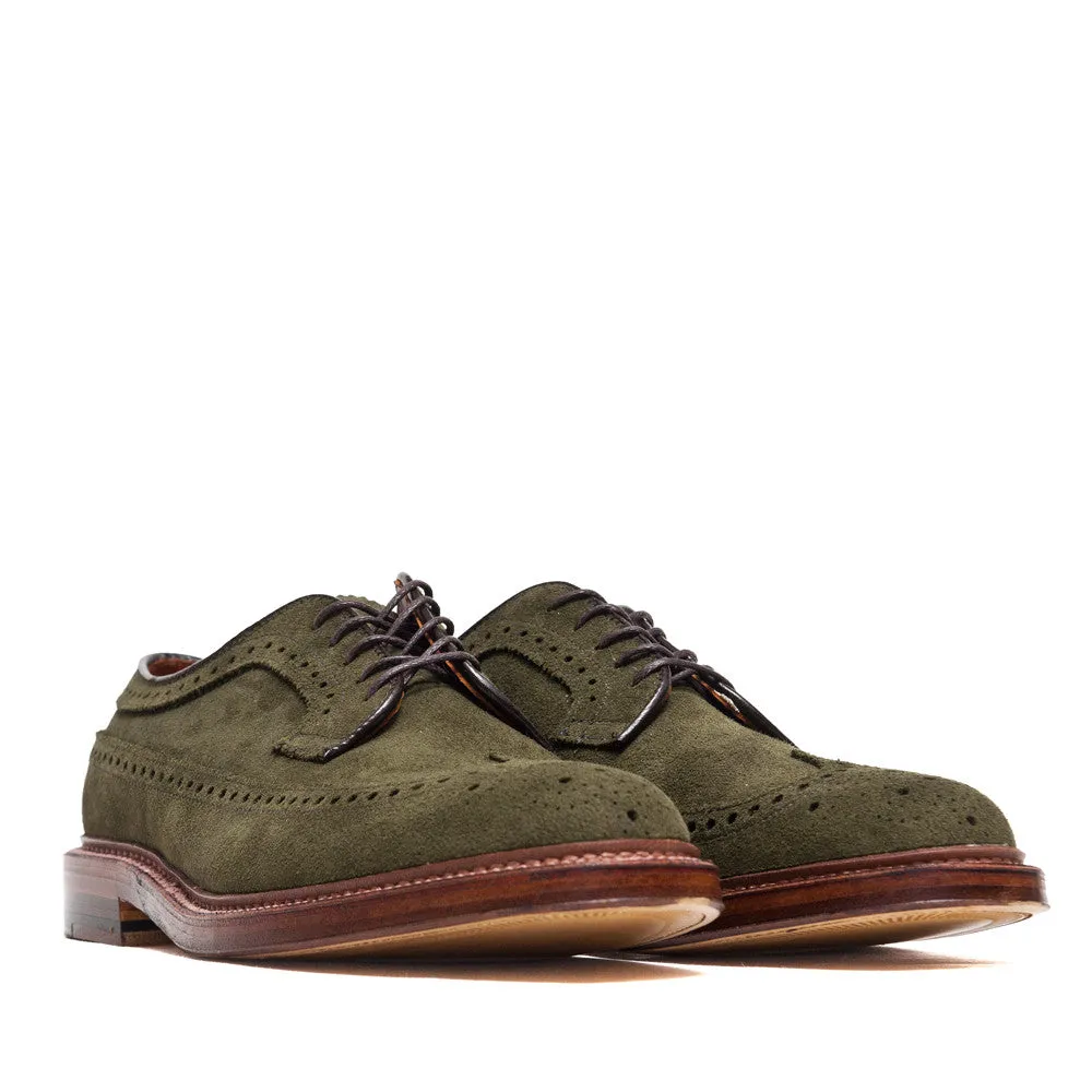 Alden Longwing Blucher 7501 in Reverse Green Chamois