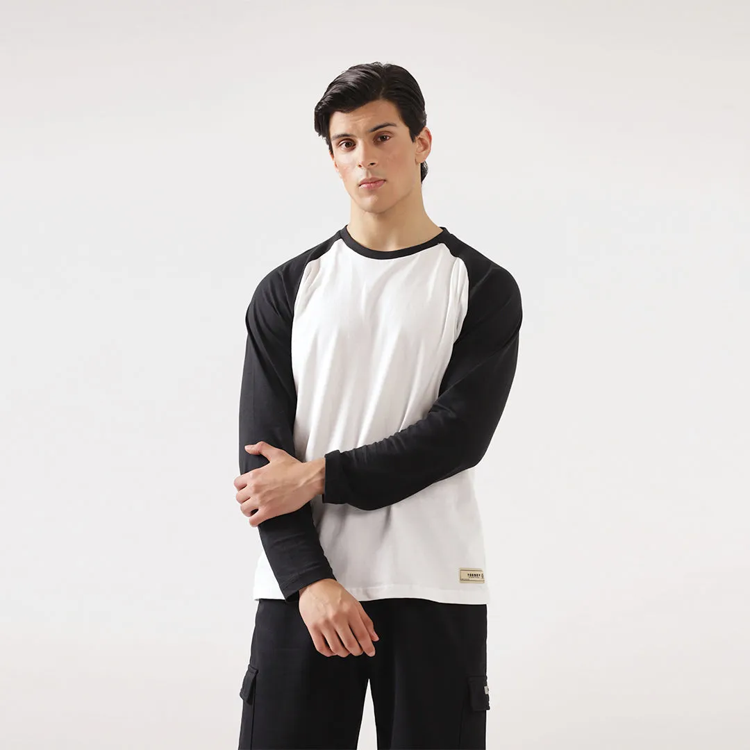 Black White Relax Fit Raglan