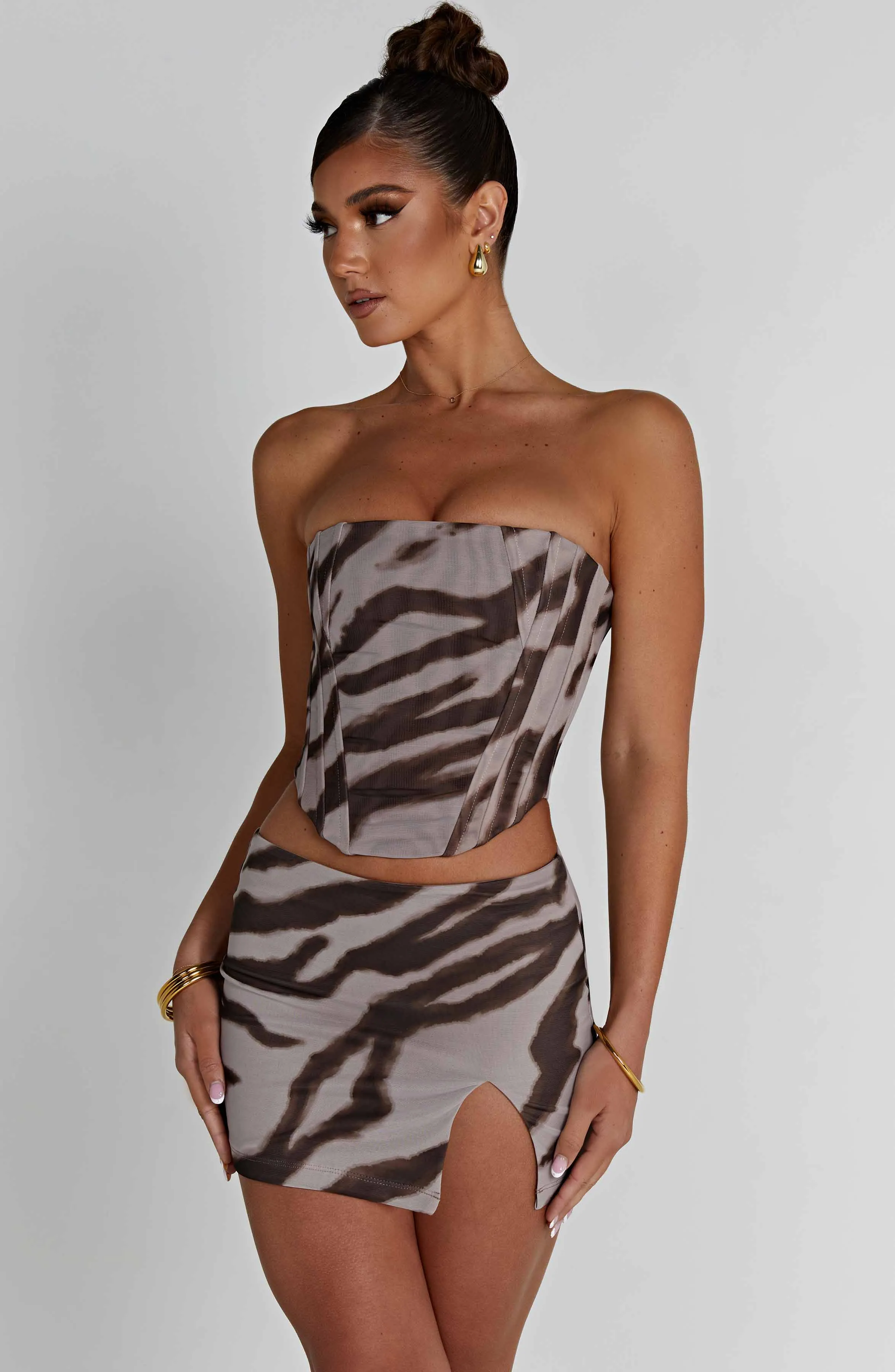 Cami Corset - Zebra Print