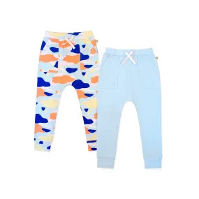 Camo Flash Harem Pants 2pc Bundle Set (Blue)