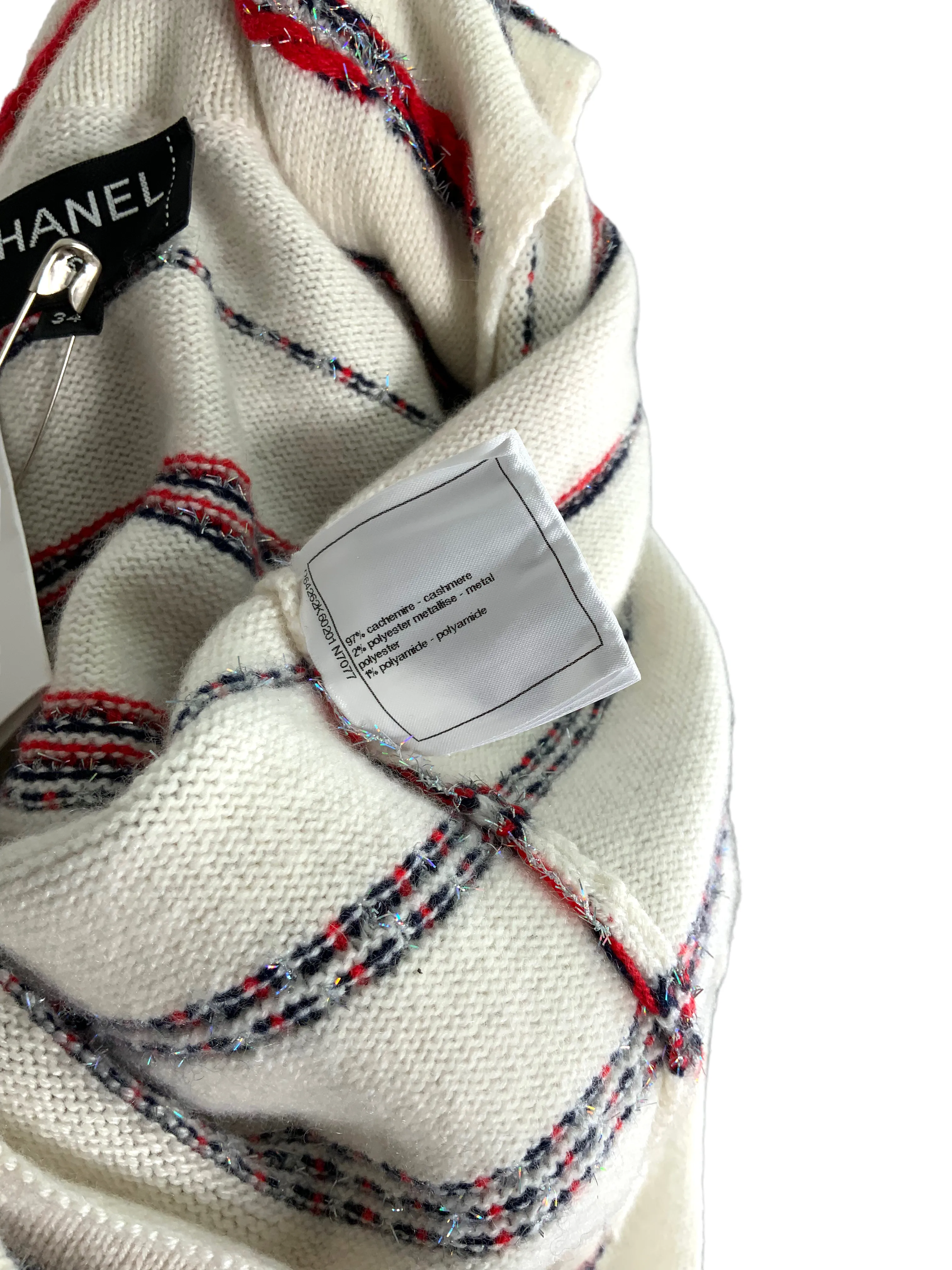 CHANEL 20S Striped Cashmere Jacket Size S