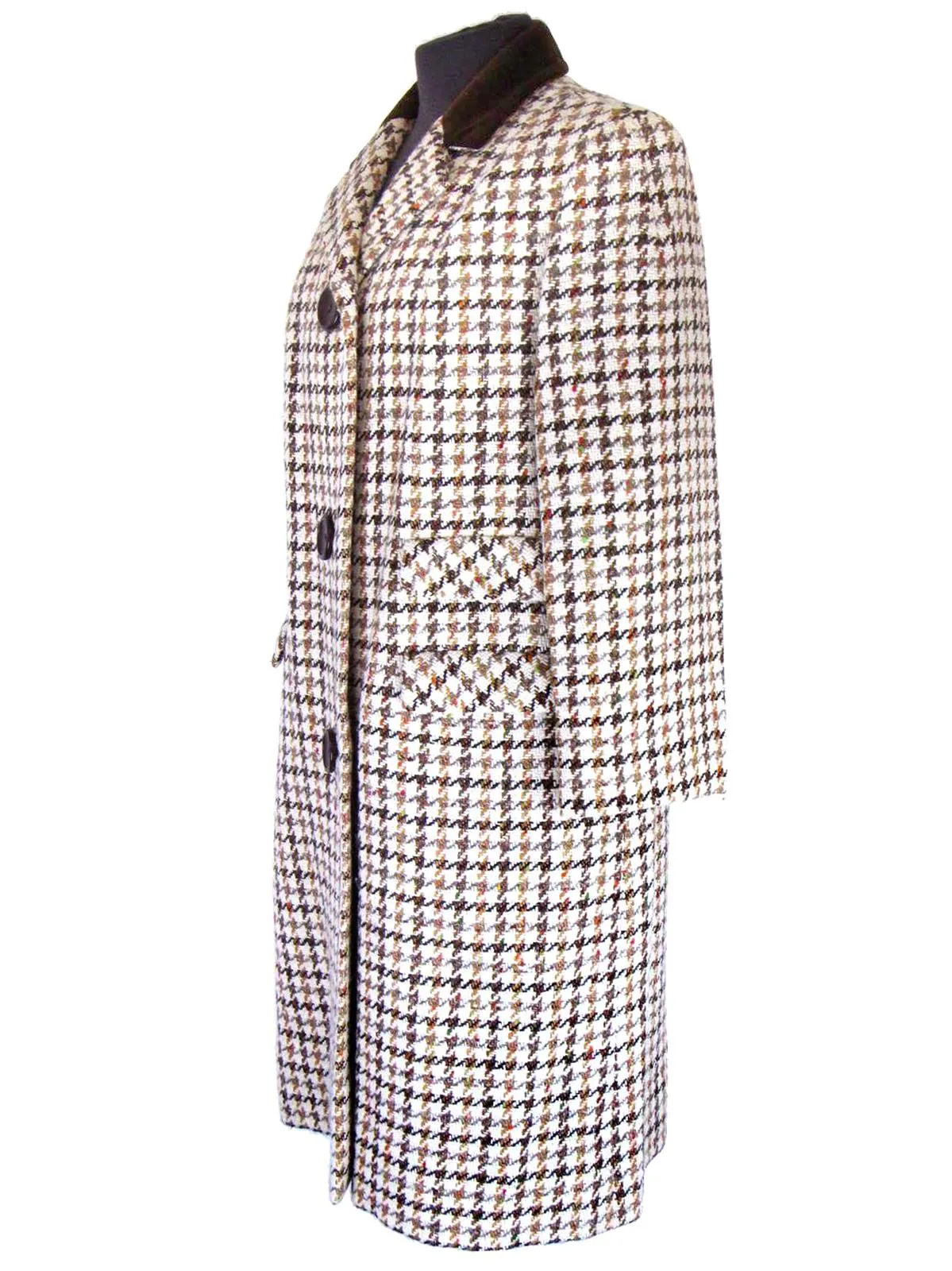 Check Tweed Vintage 1960s Coat By Alexon