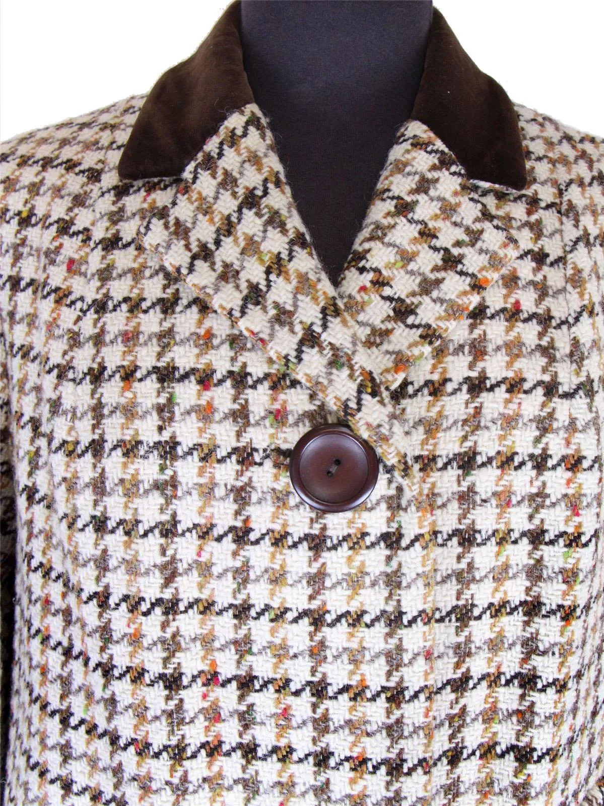 Check Tweed Vintage 1960s Coat By Alexon