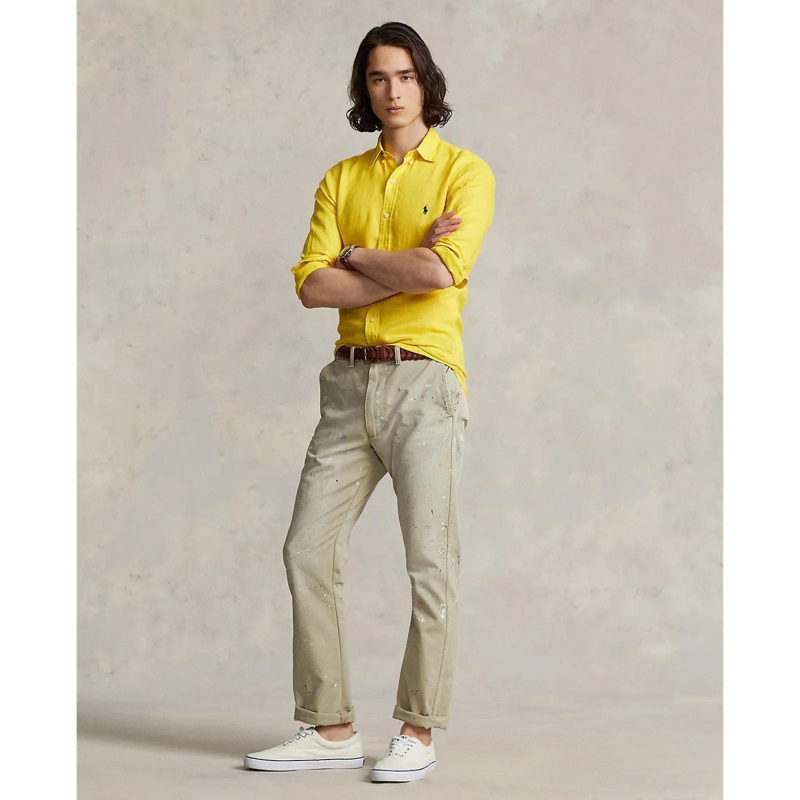 Custom Fit Linen Shirt - Lemon