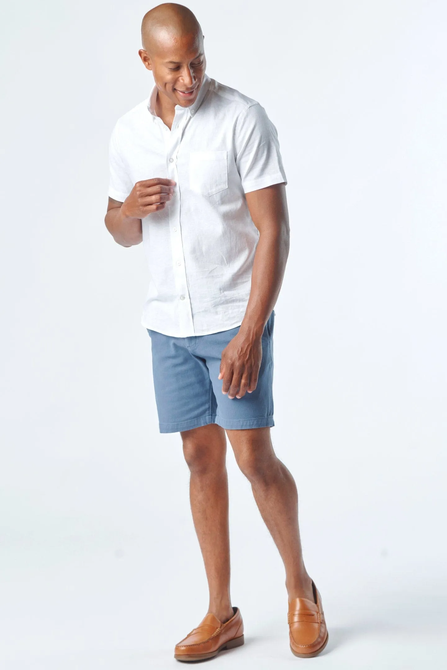 Deep Blue Stretch Washed Chino Short