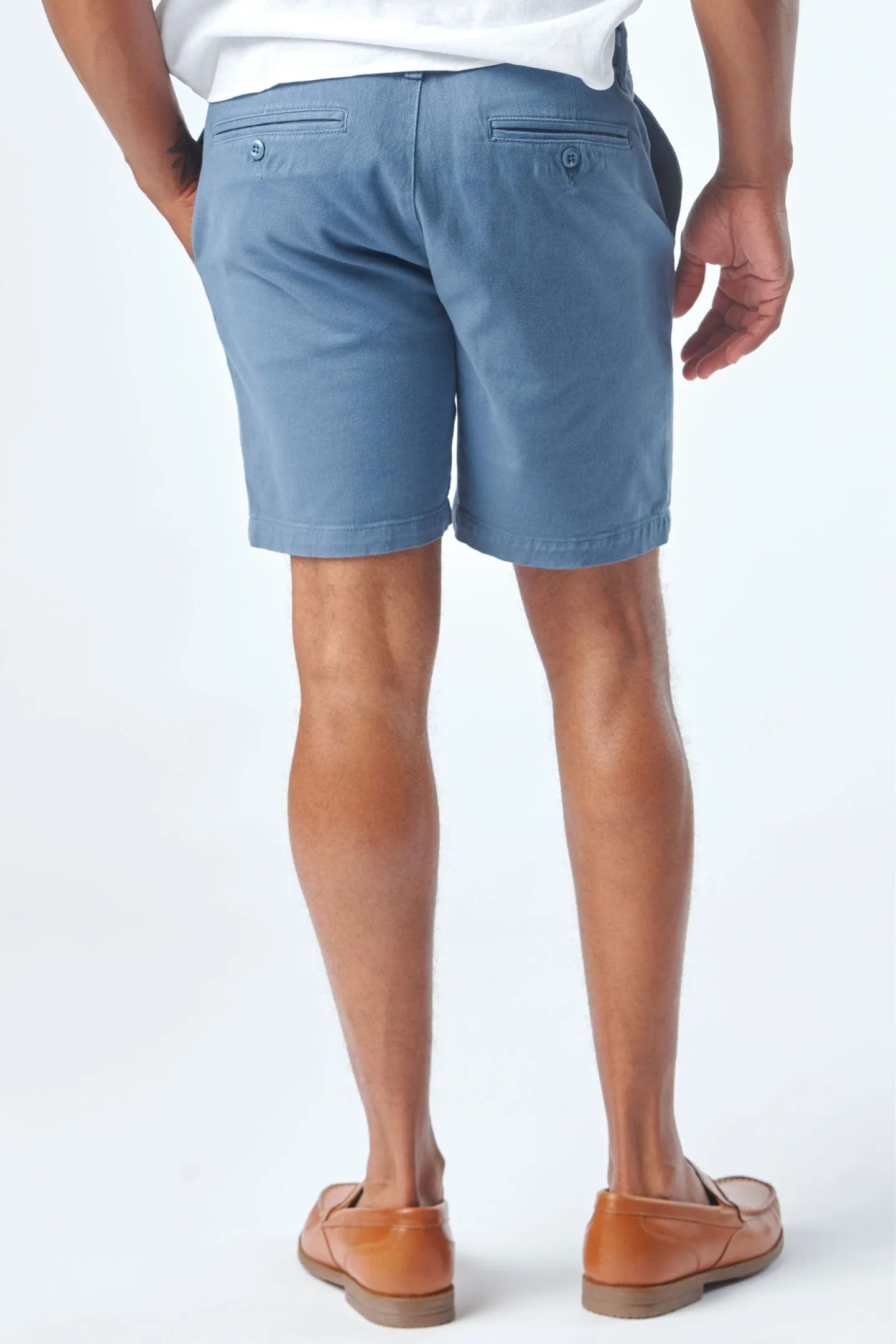 Deep Blue Stretch Washed Chino Short