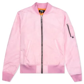 Dyed Nylon Bomber - Pink