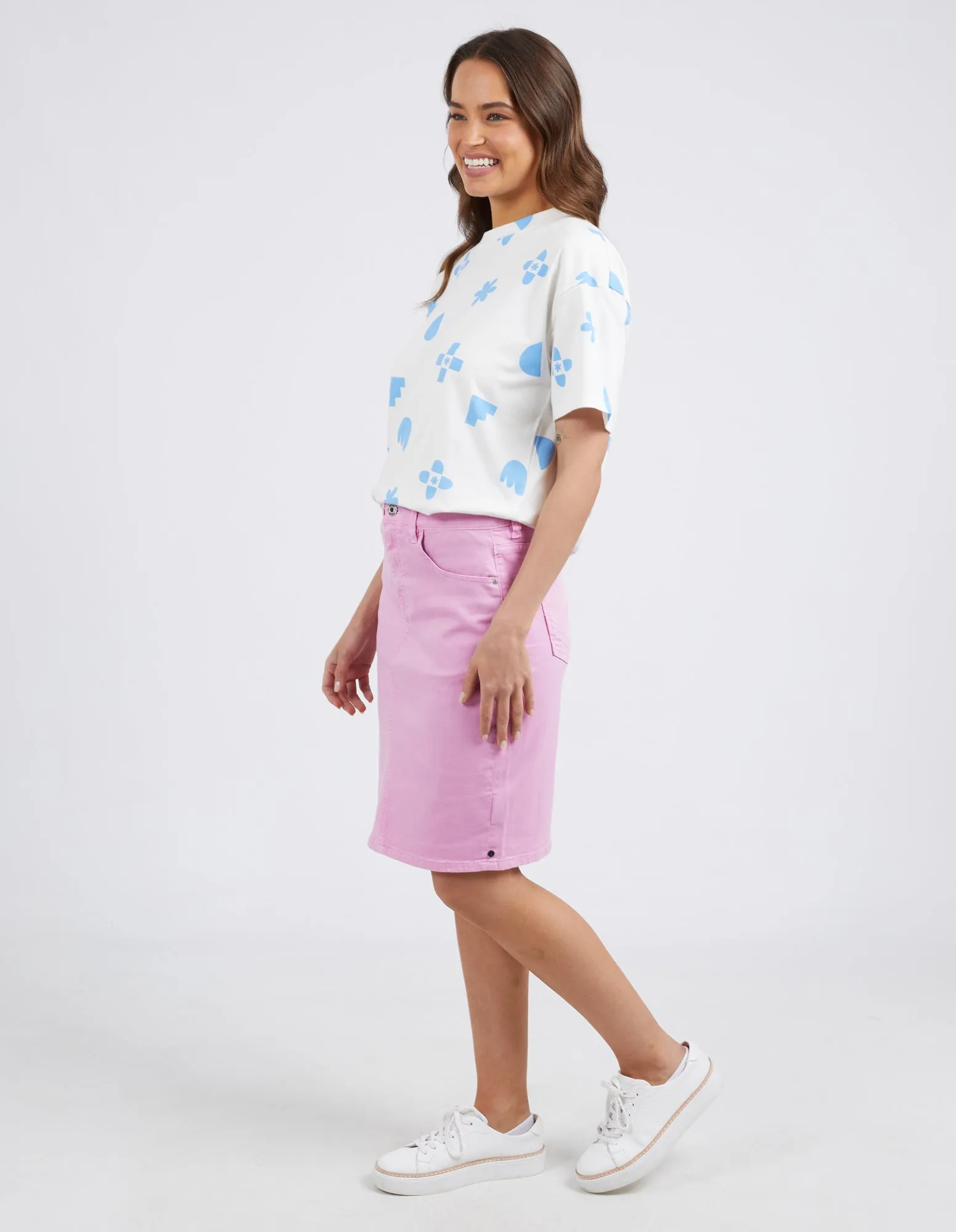 Elm Belle Denim Skirt - Sweet Lilac