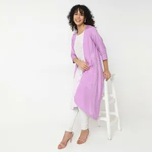 Flare Fit Embroidered Kurta Jacket