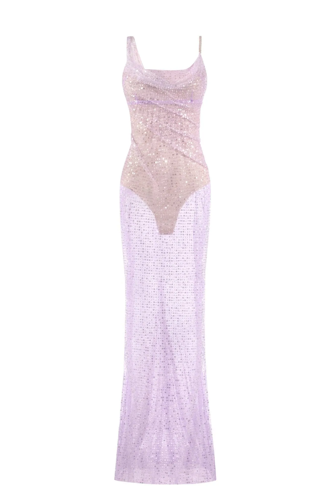 Gala lavender glittering maxi dress