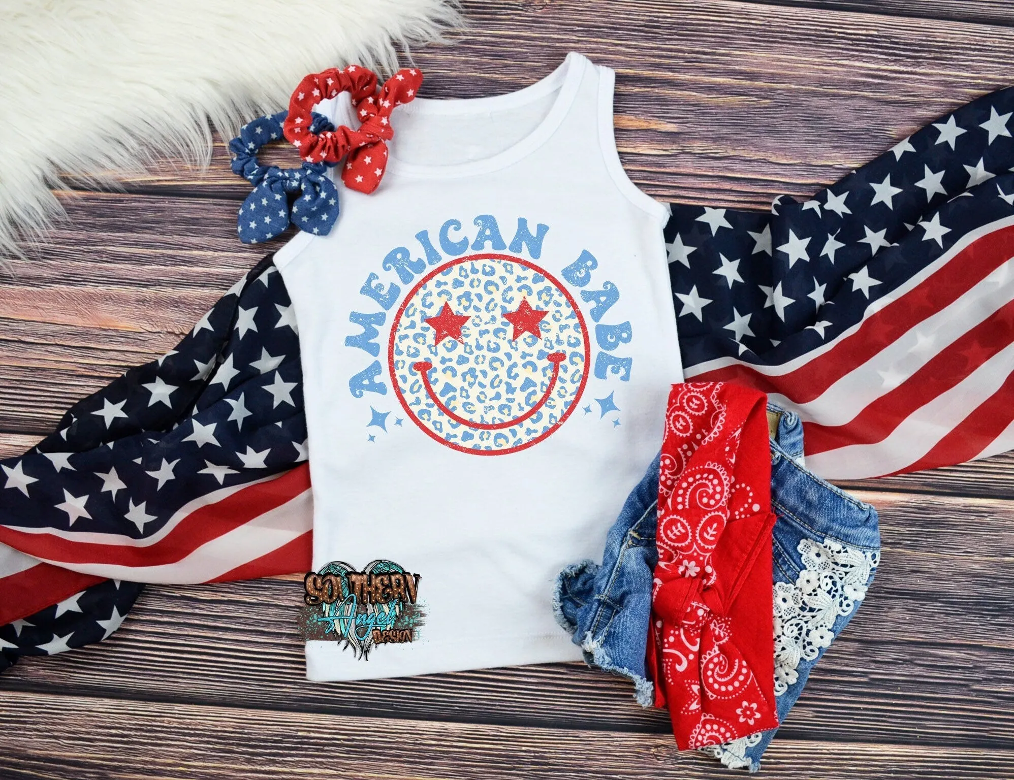 Girl’s Fourth Of July tank,  American Babe, Merica’ tank, Toddler 4th of July, USA, Red white and cute, American cutie, God Bless American