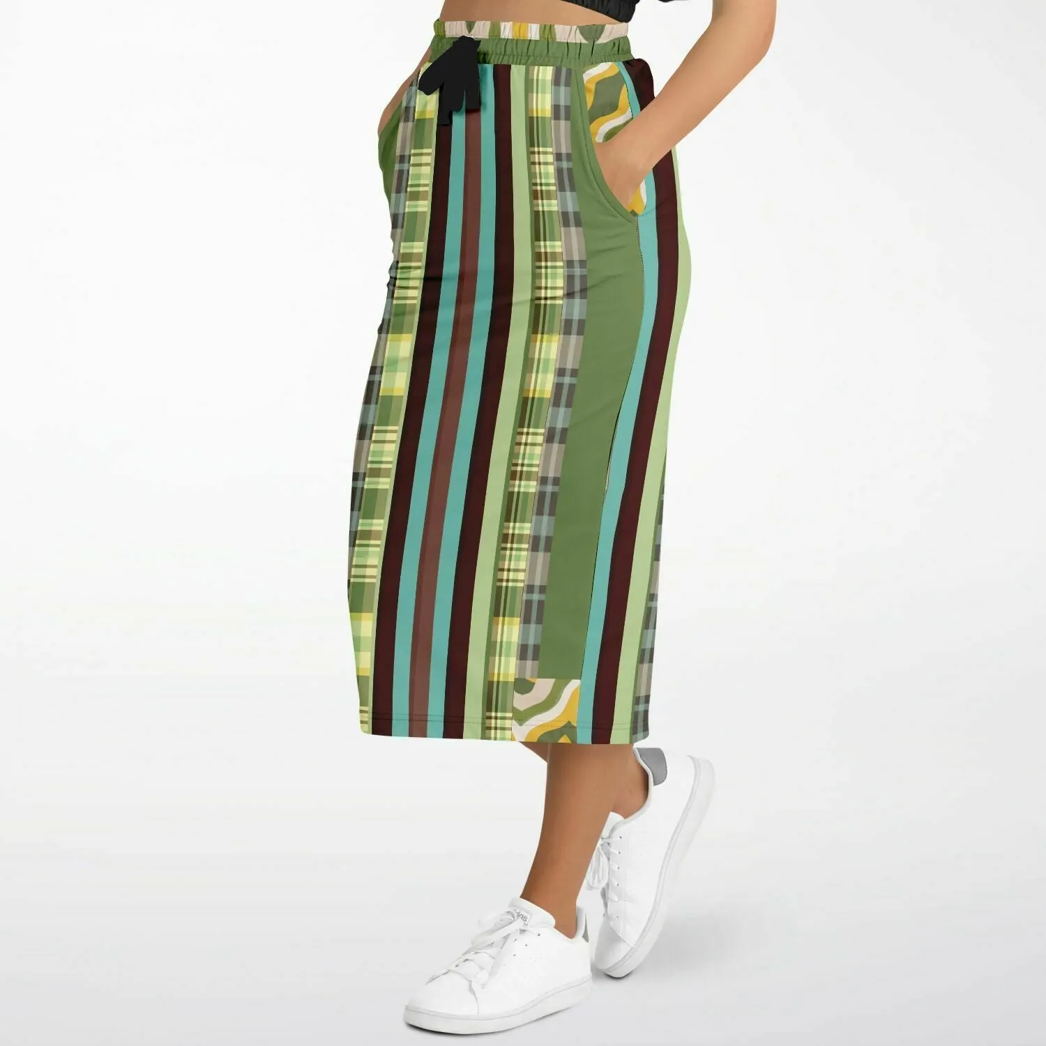 Green Caravan Eco-Poly Long Pocket Skirt