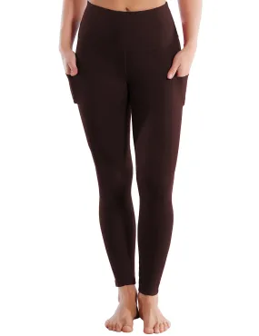 High Waist Side Pockets Yoga Pants mahoganymaroon