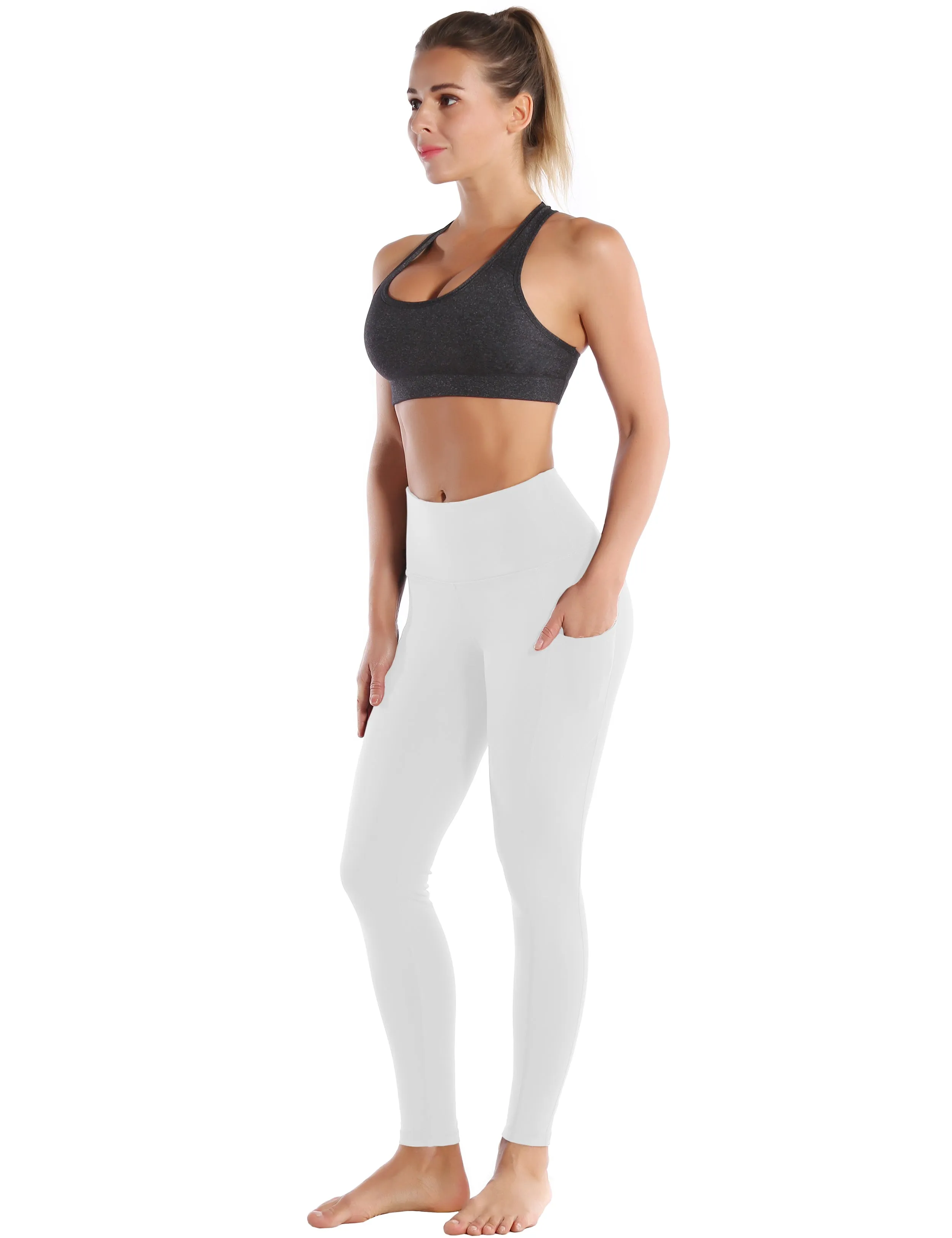 Hip Line Side Pockets yogastudio Pants lightgray_yogastudio