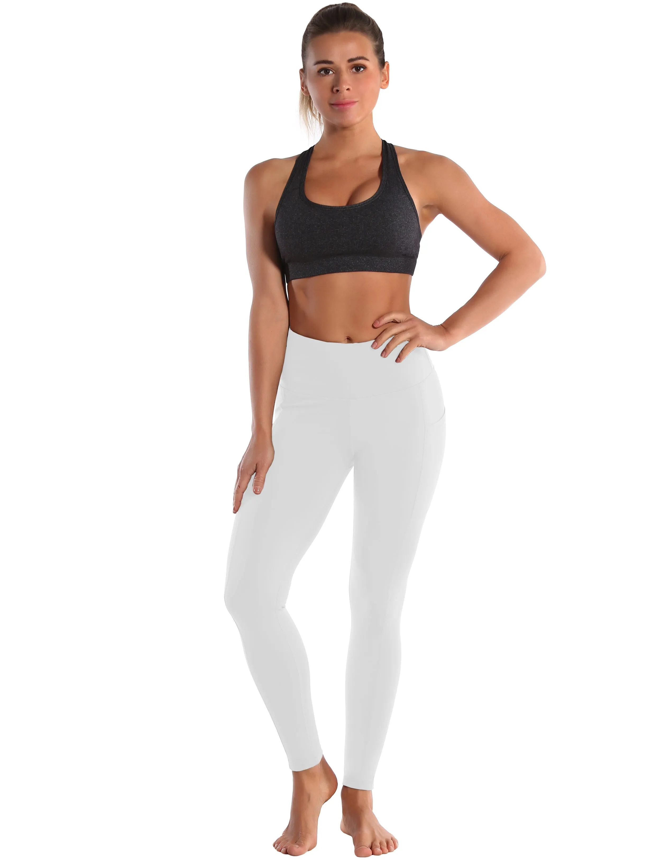 Hip Line Side Pockets yogastudio Pants lightgray_yogastudio