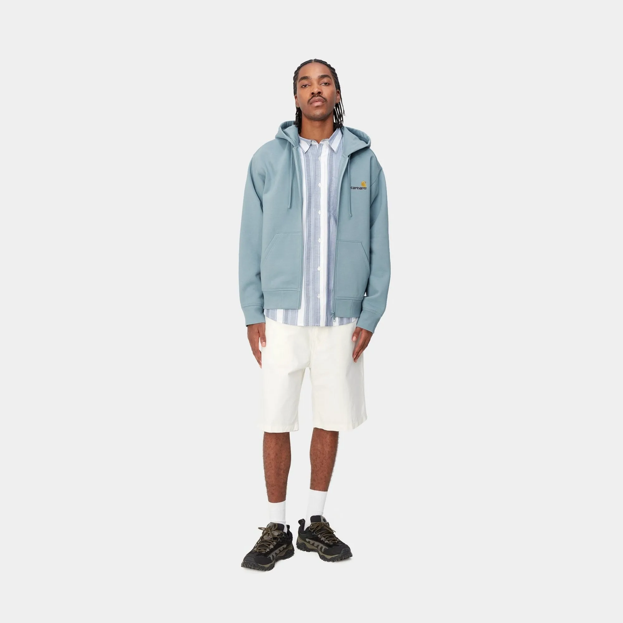 Hooded American Script Jacket | Frosted Blue