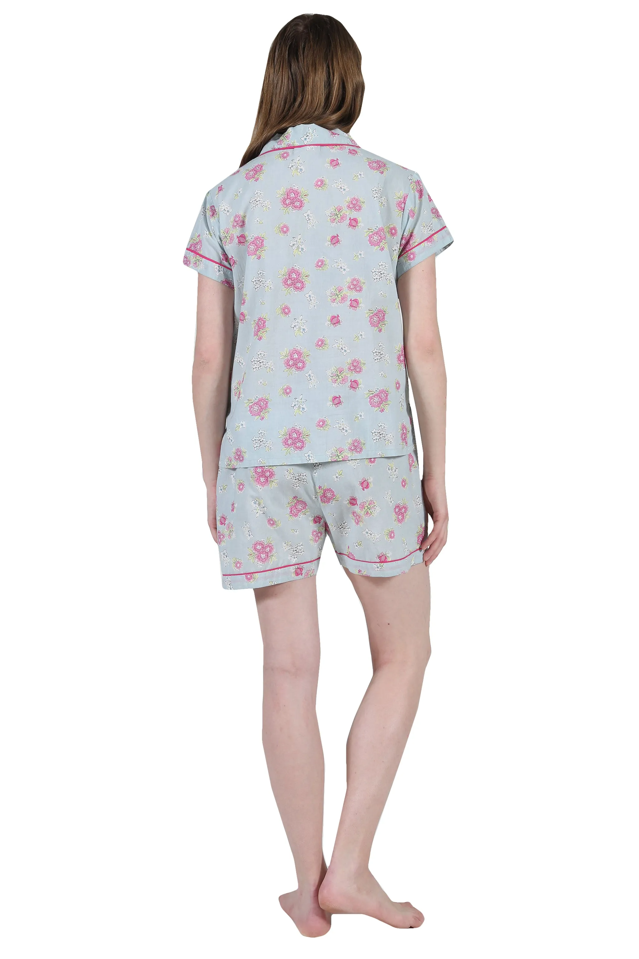 La Cera Boxer Pajama Set Blue