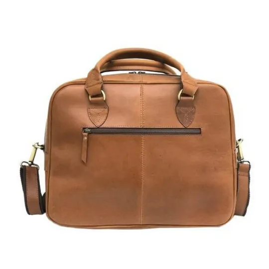 Leather Travel Shoulder Bag With Handles