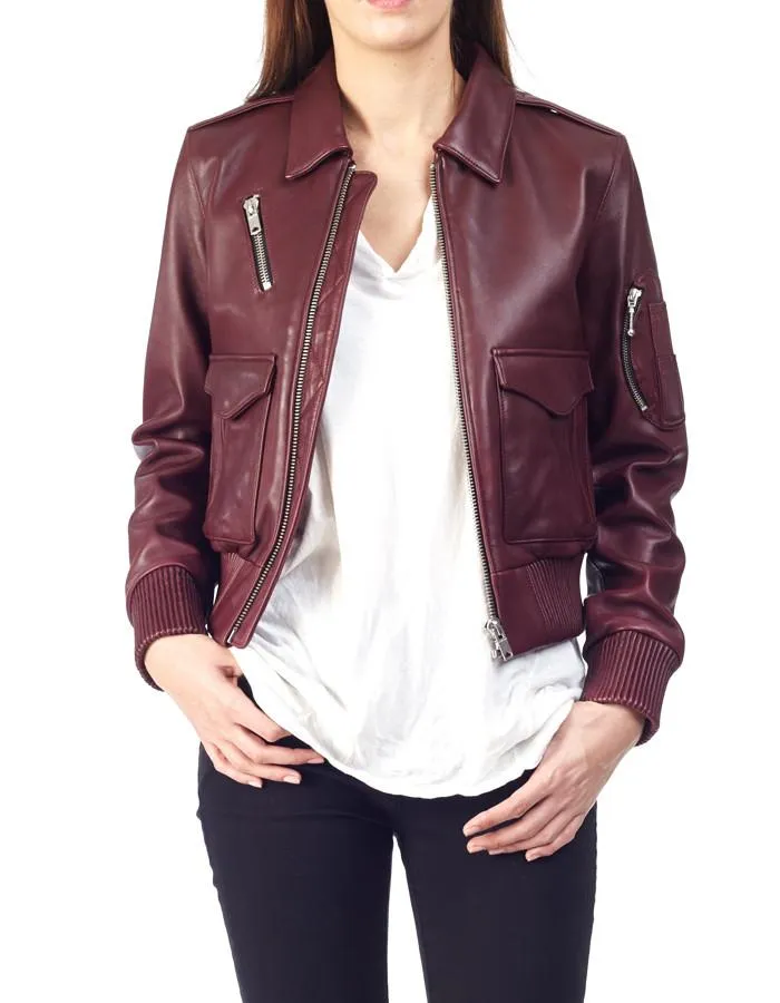 PAPPY BOMBER - Aviator Leather Jacket