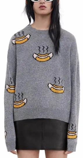 'Phira' Hot Dog Grey Sweater