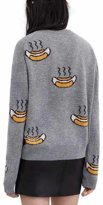 'Phira' Hot Dog Grey Sweater