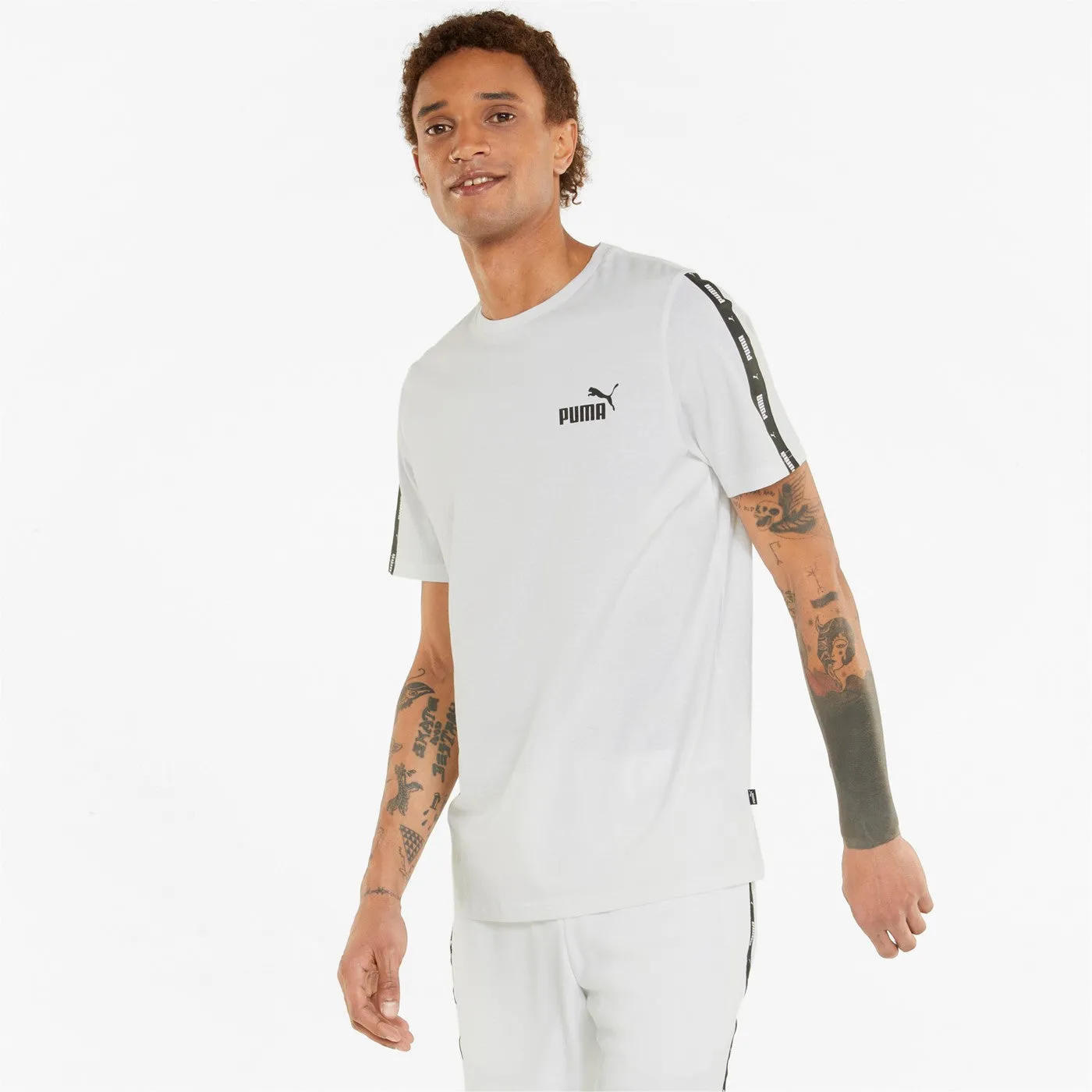 Puma men's short sleeve t-shirt ESS  Tape 847382-02 white