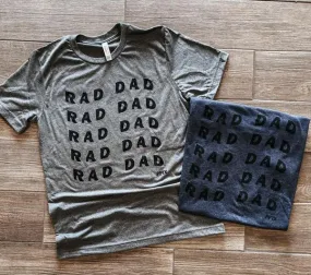 {RAD DAD} Retro Super Soft Heather GRAY Crew Neck Tee