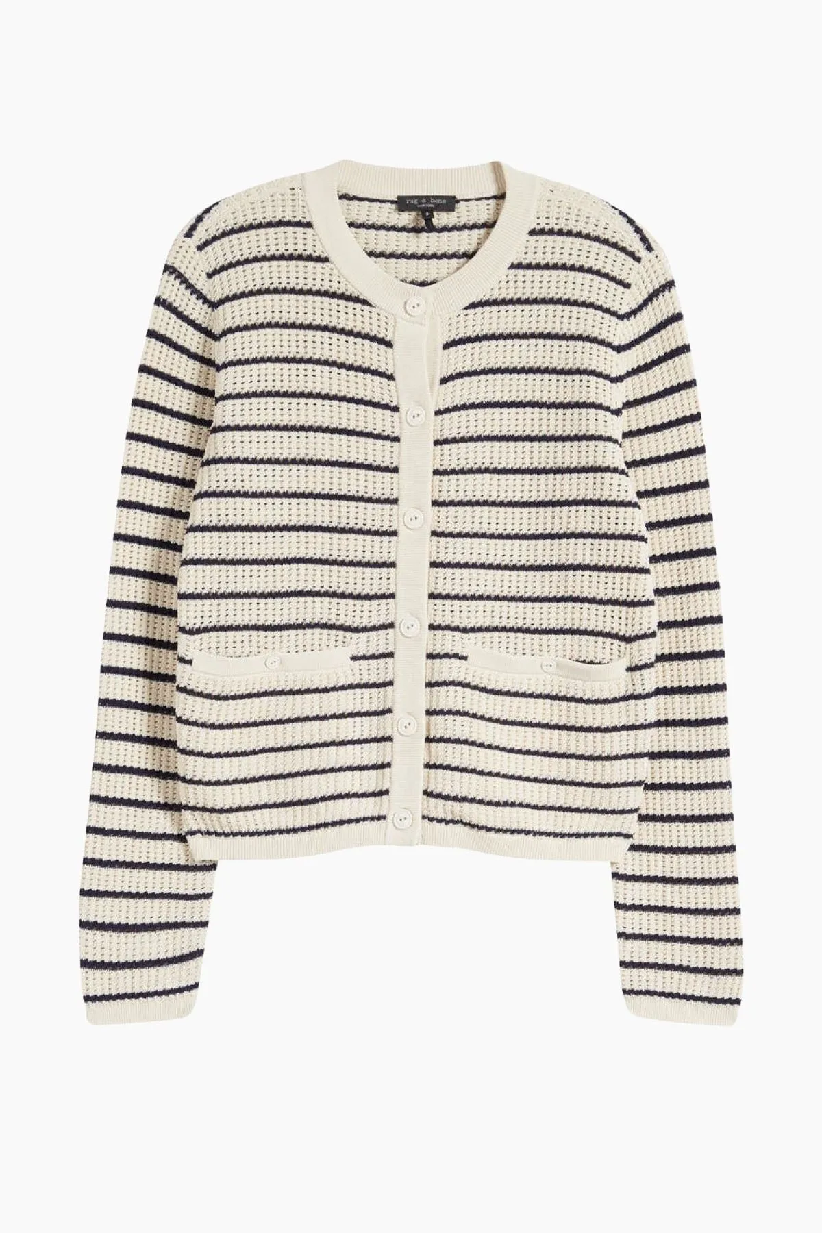 Rag & Bone Viola Stripe Cardigan - Turtle Dove Multi