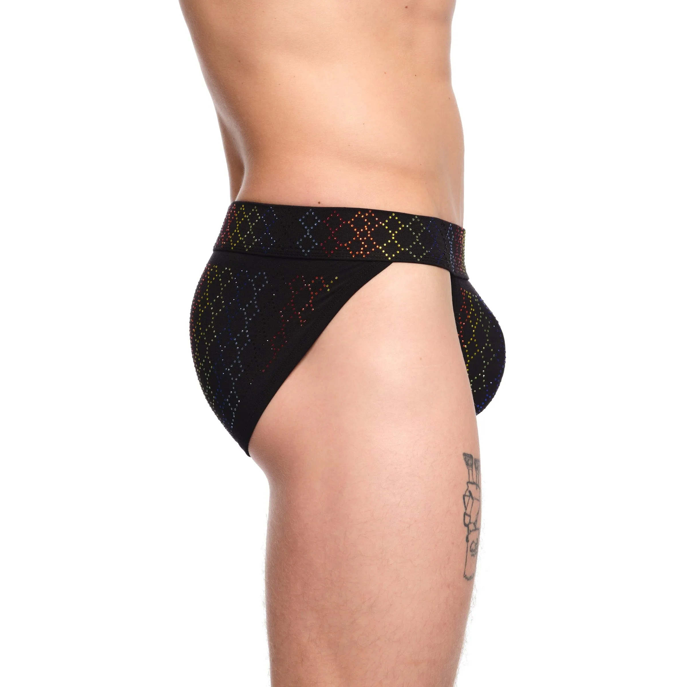 Rainbow Crystal Sport Brief Black