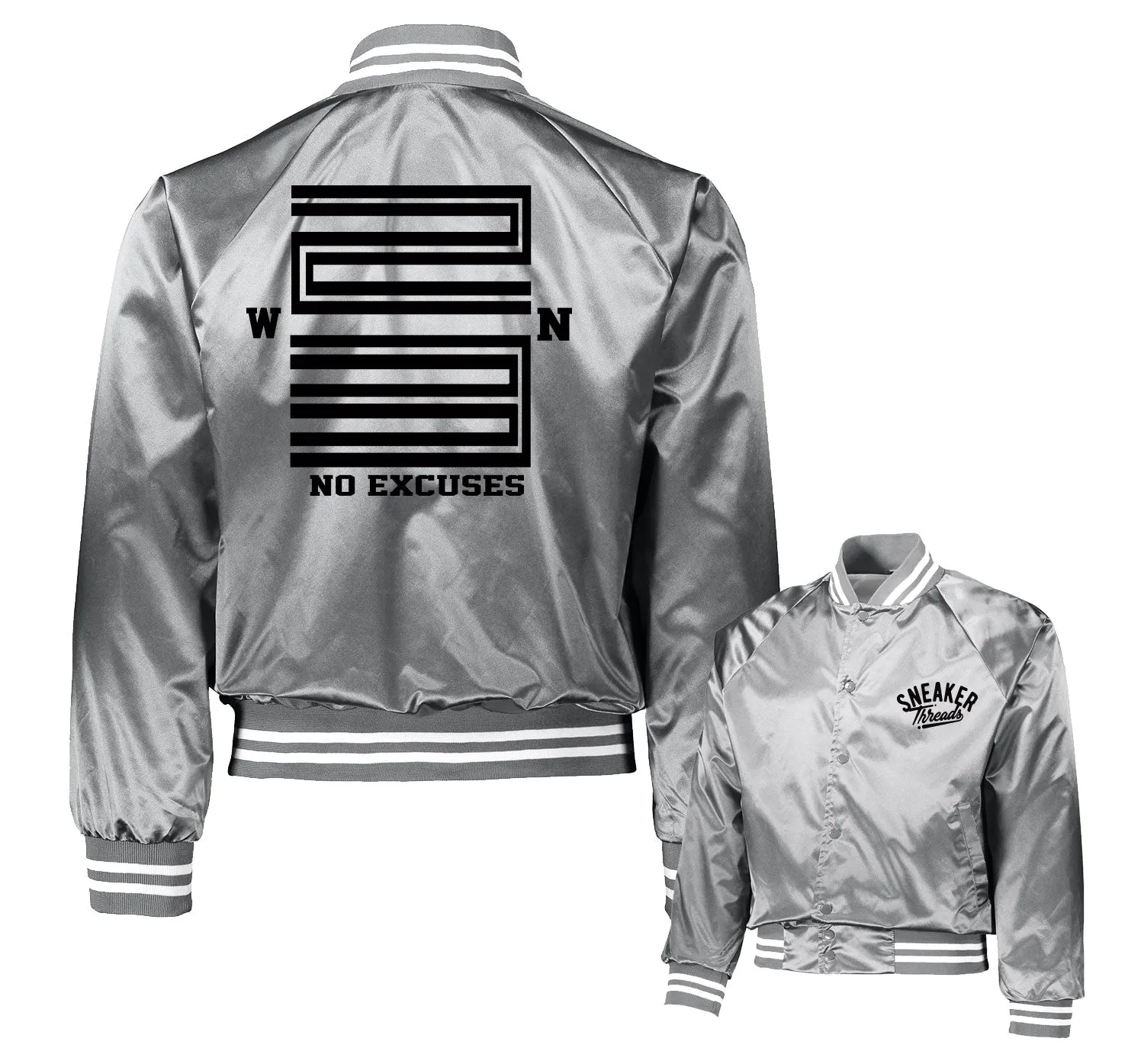 Retro 11 Cool Grey Satin Jacket - Win 23- Silver