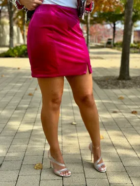 Riva Velvet Mini Skirt (Magenta)