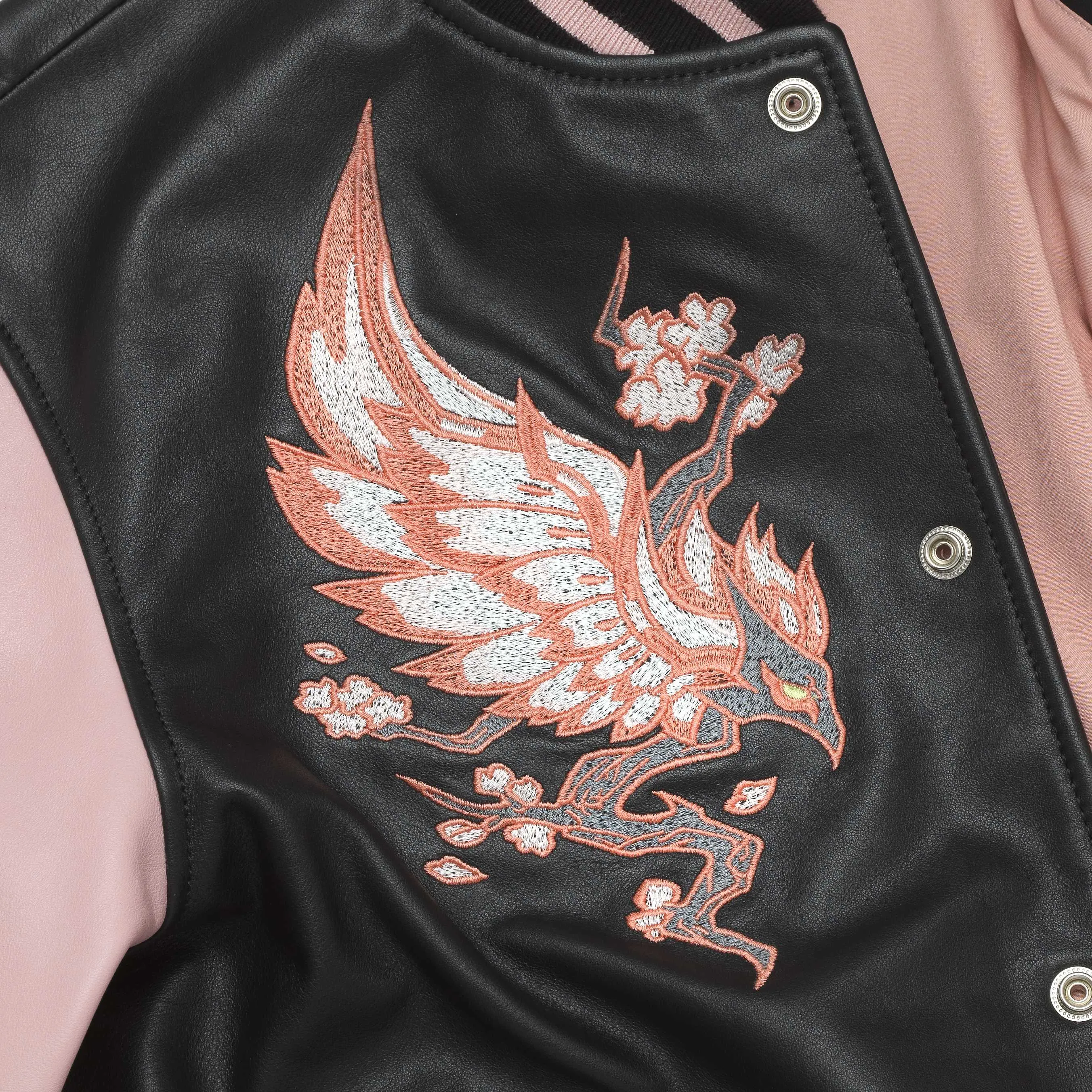 Sakura Rose Authentic Leather Letterman