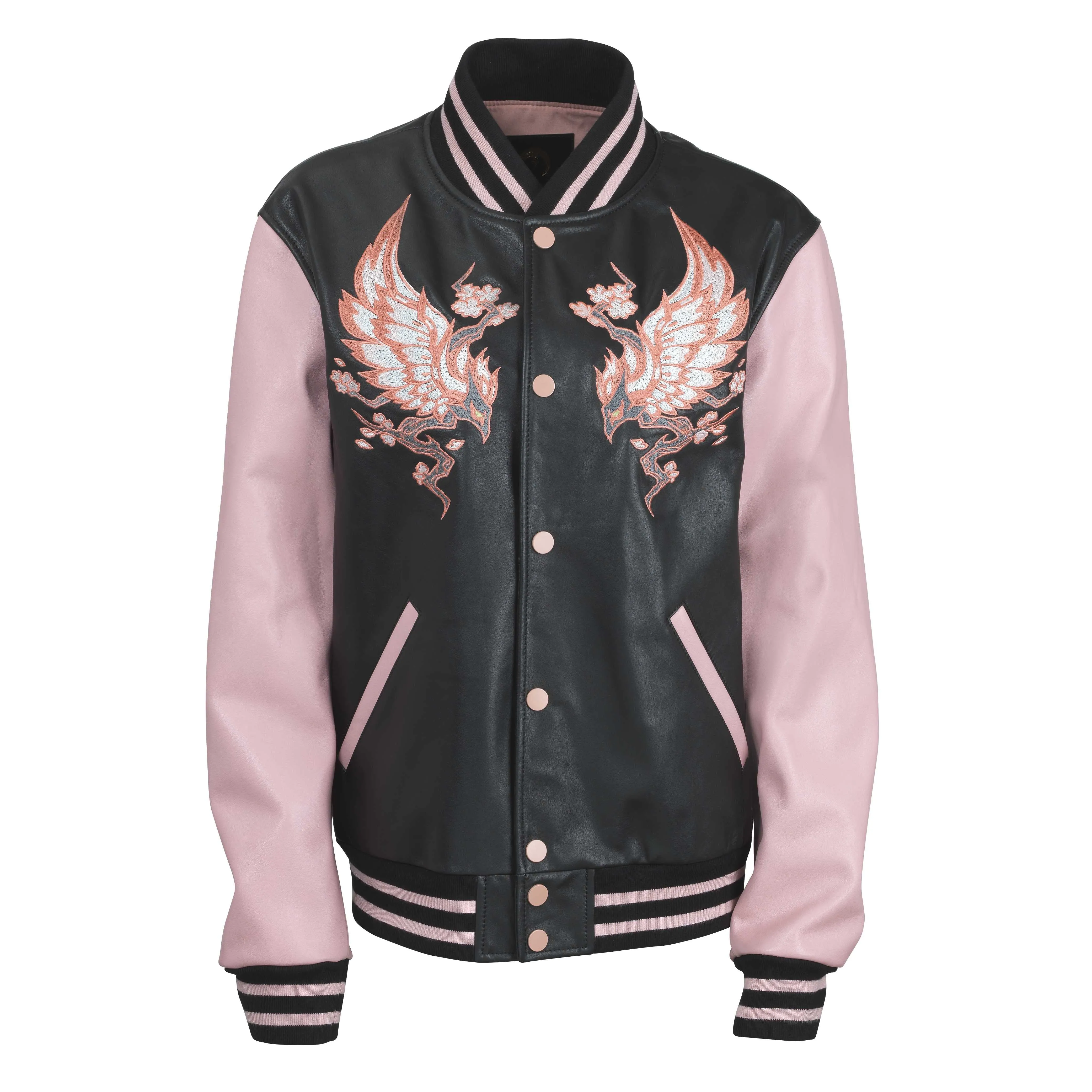 Sakura Rose Authentic Leather Letterman