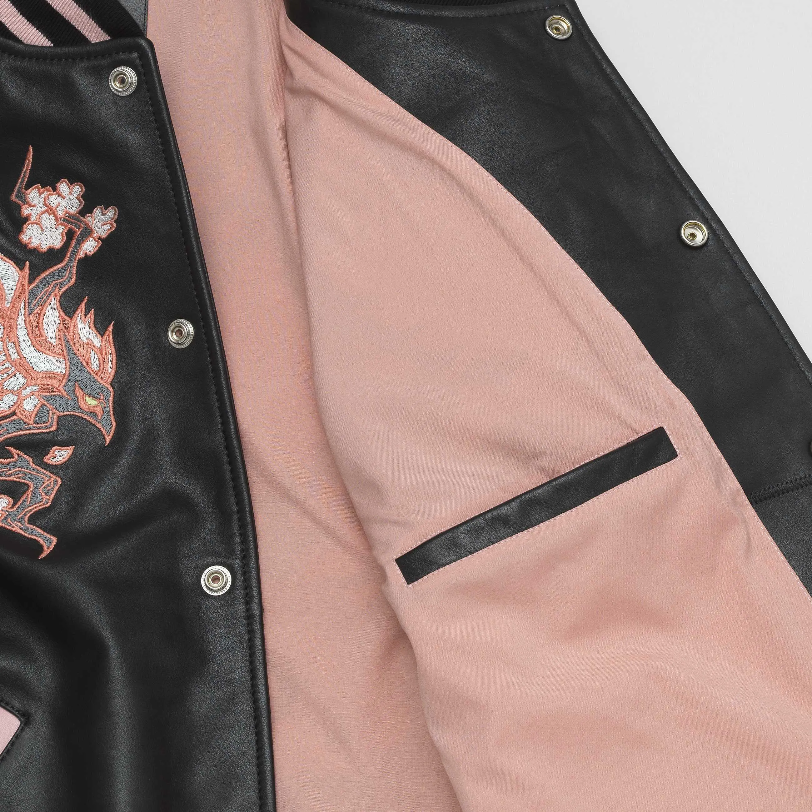 Sakura Rose Authentic Leather Letterman