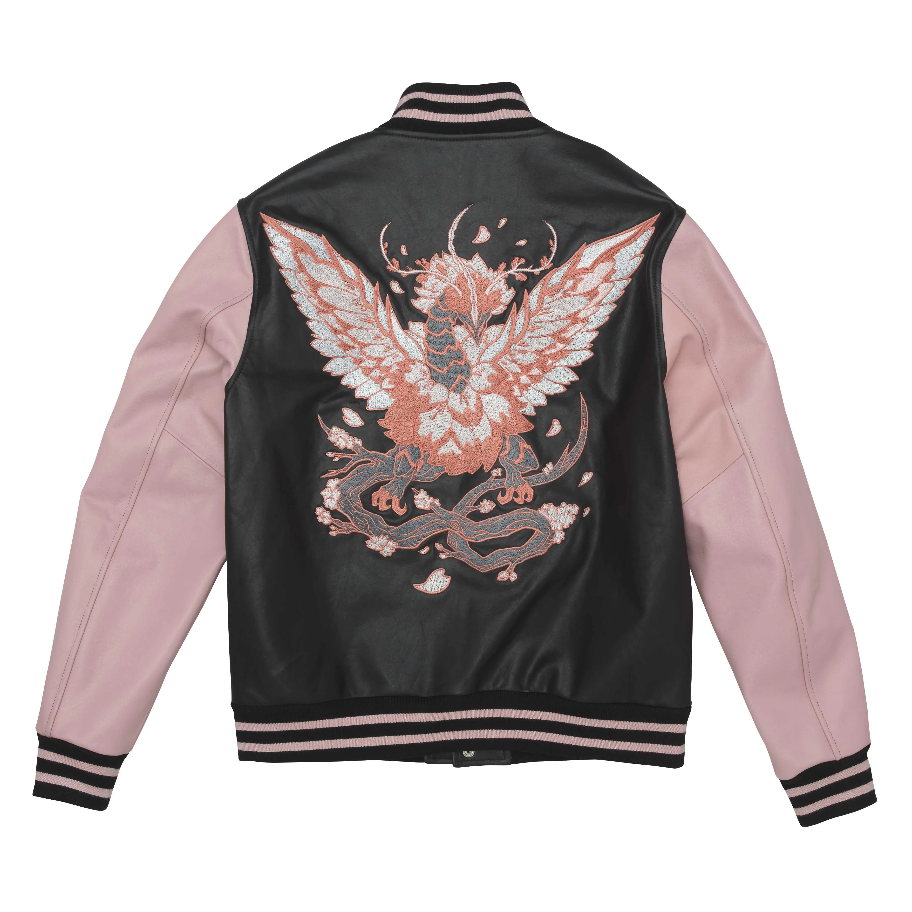 Sakura Rose Authentic Leather Letterman