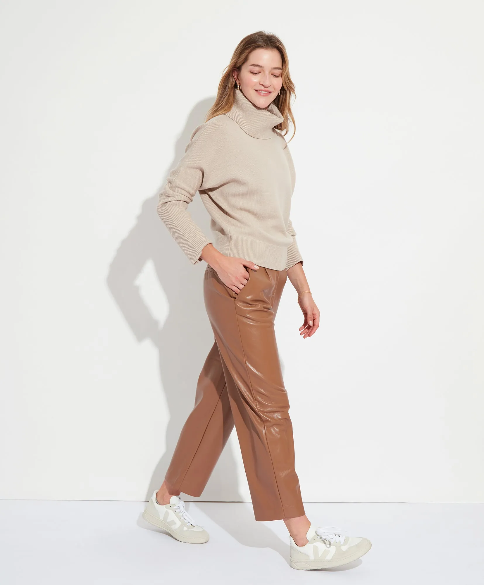 Slouchy Vegan Leather Trouser