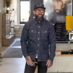 The Flat Head 10oz Wabash Work Shirt Blue