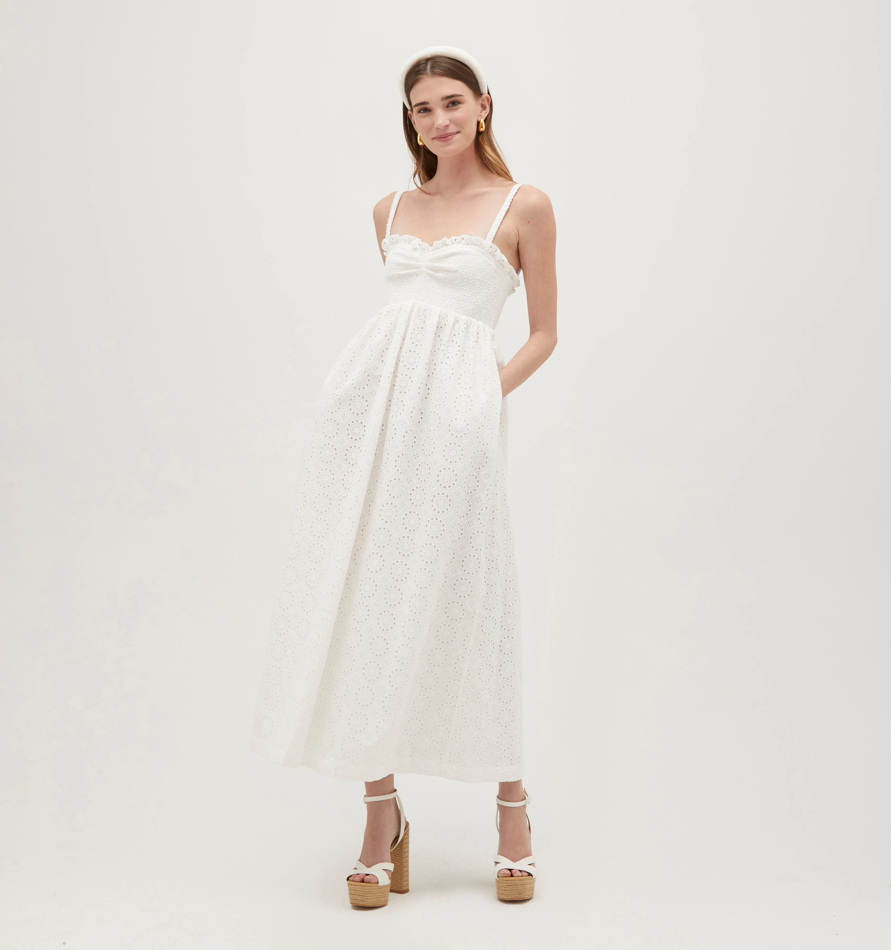 The Frida Nap Dress - White Eyelet