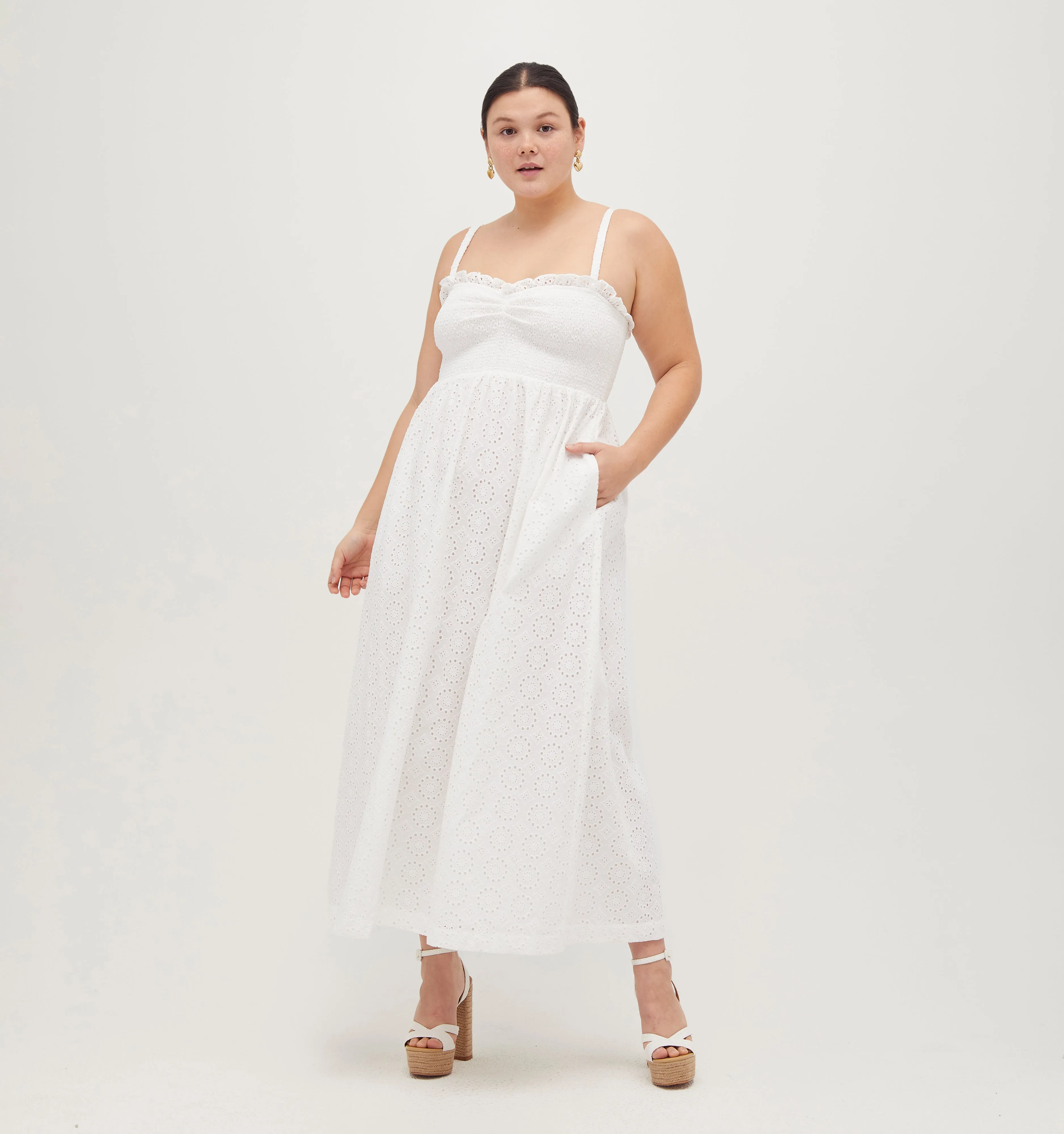 The Frida Nap Dress - White Eyelet