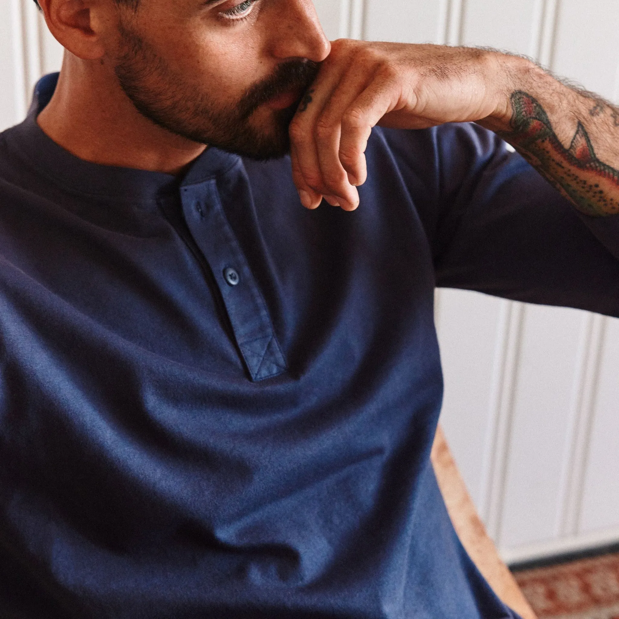 The Organic Cotton Henley in Navy