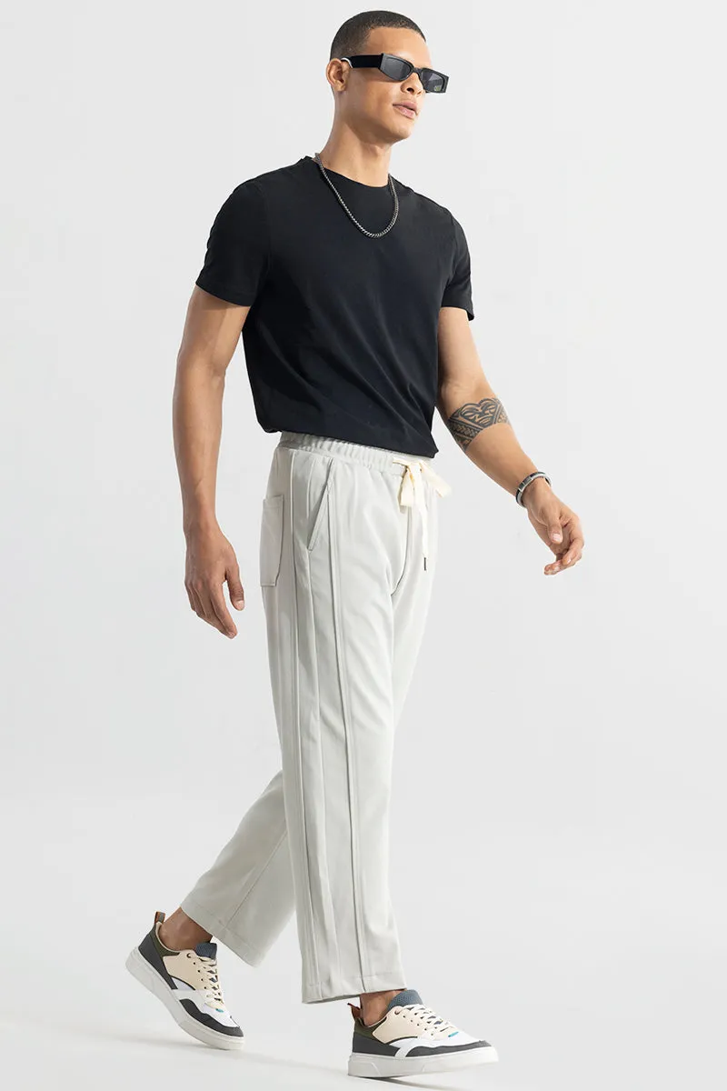 Waffle Knit Ash Grey Relaxed Fit Pant